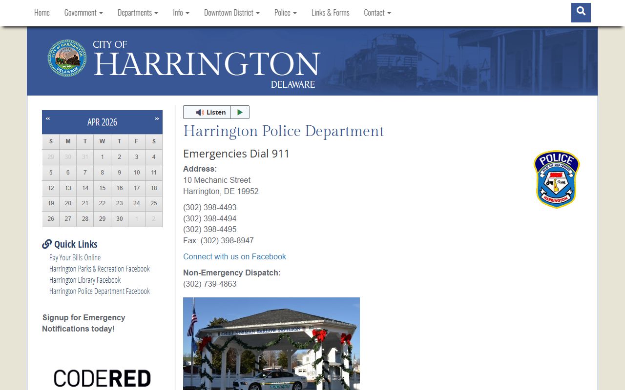 Harrington Police Department Harrington arrest records