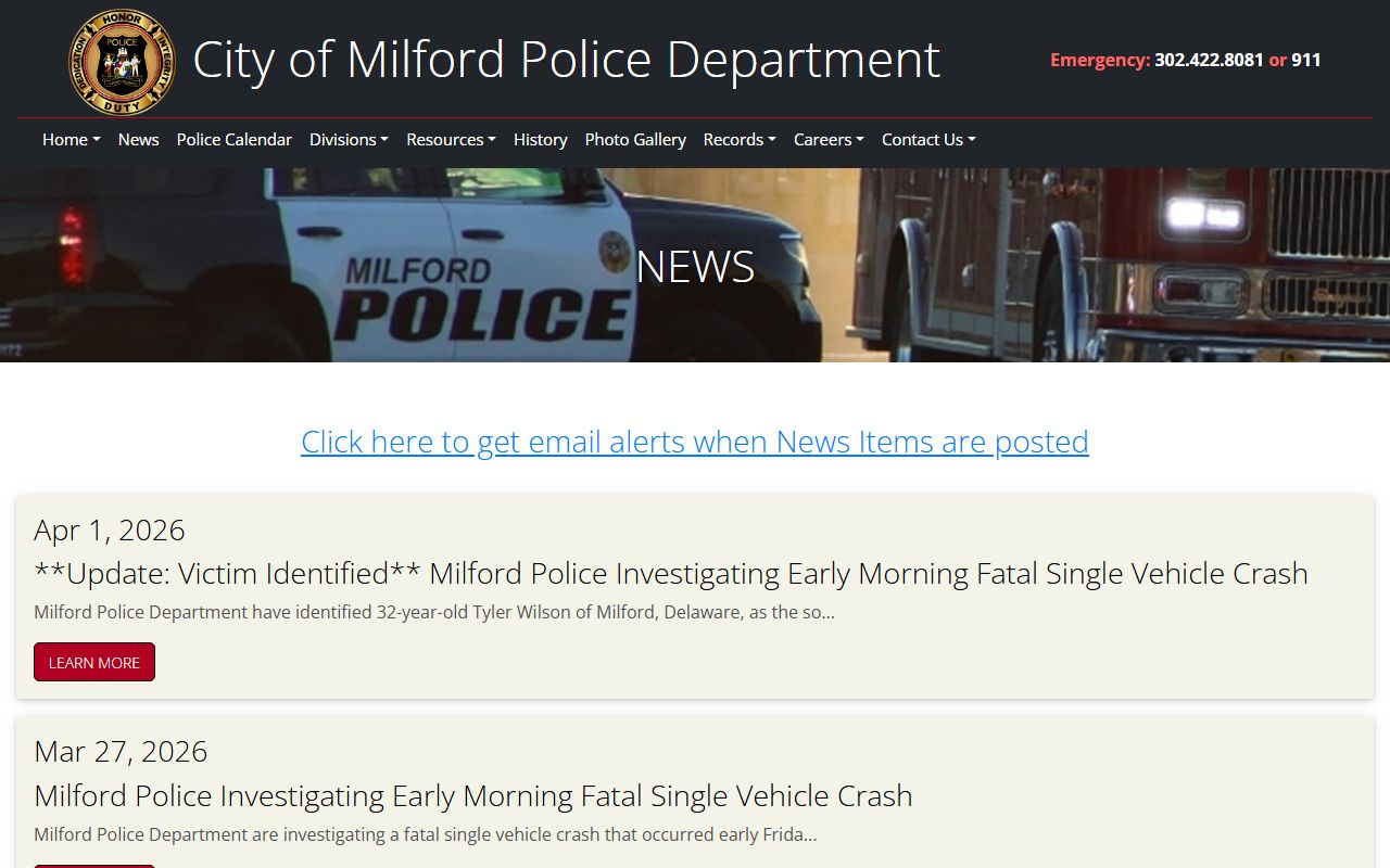 Milford Police Department news for Milford arrest records