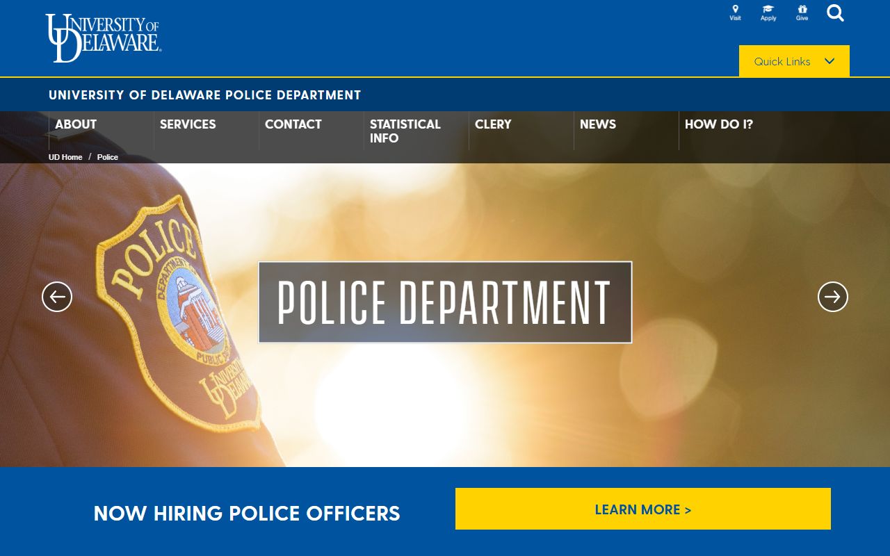 University of Delaware Police Department Newark arrest records