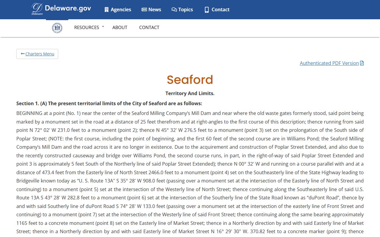 Seaford Town Charter police powers Seaford arrest records