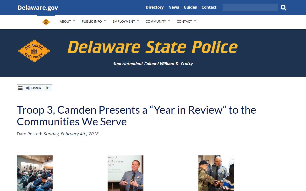 Delaware State Police Troop 3 Kent County arrest records