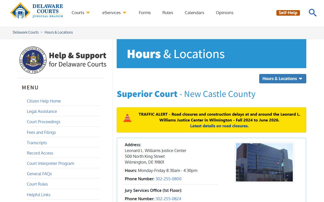New Castle County Superior Court arrest records