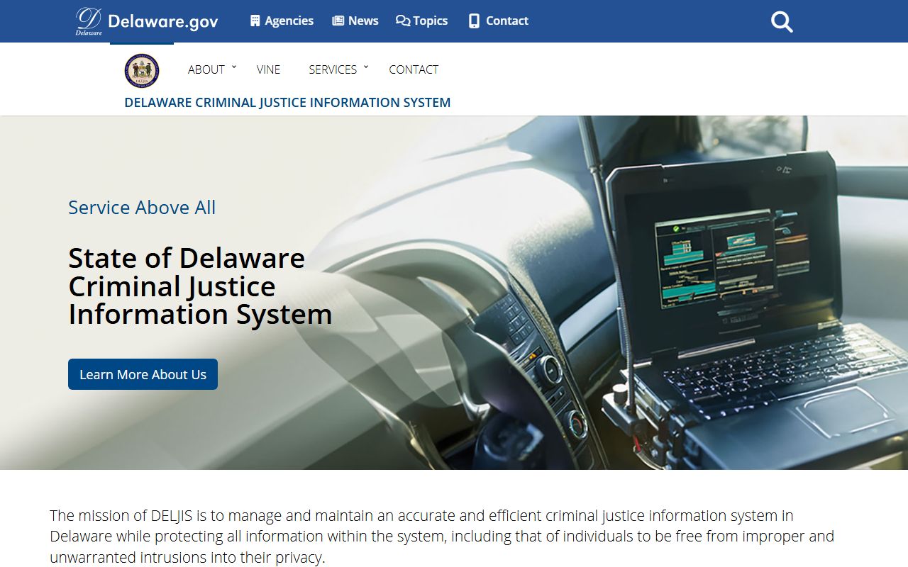 Delaware Criminal Justice Information System DELJIS for arrest records
