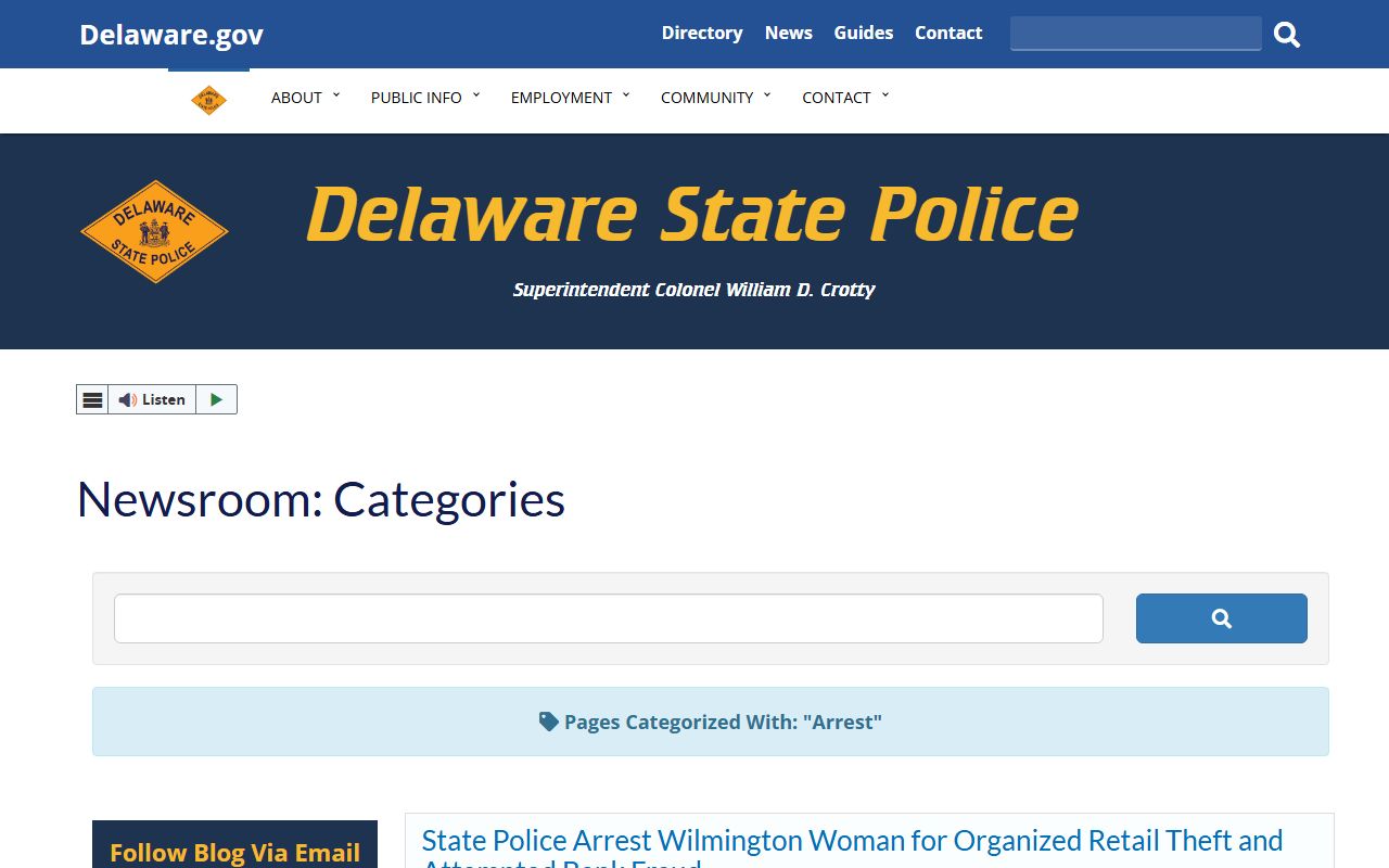 Delaware State Police arrest archives and newsroom